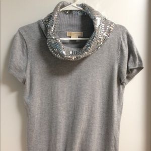 Michael Kors Shirt Sleeve Sequin Sweater